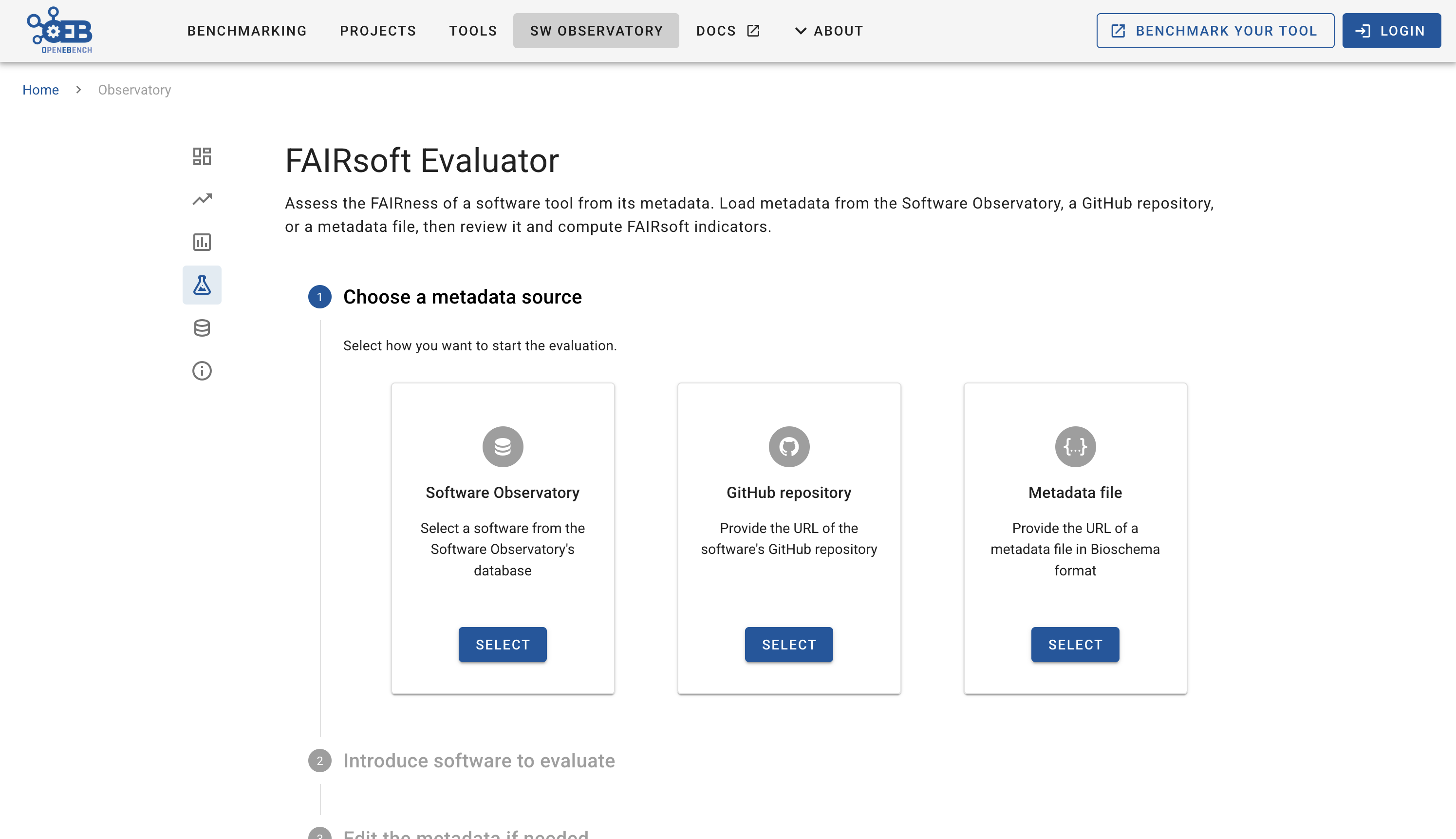 Software Evaluator page
